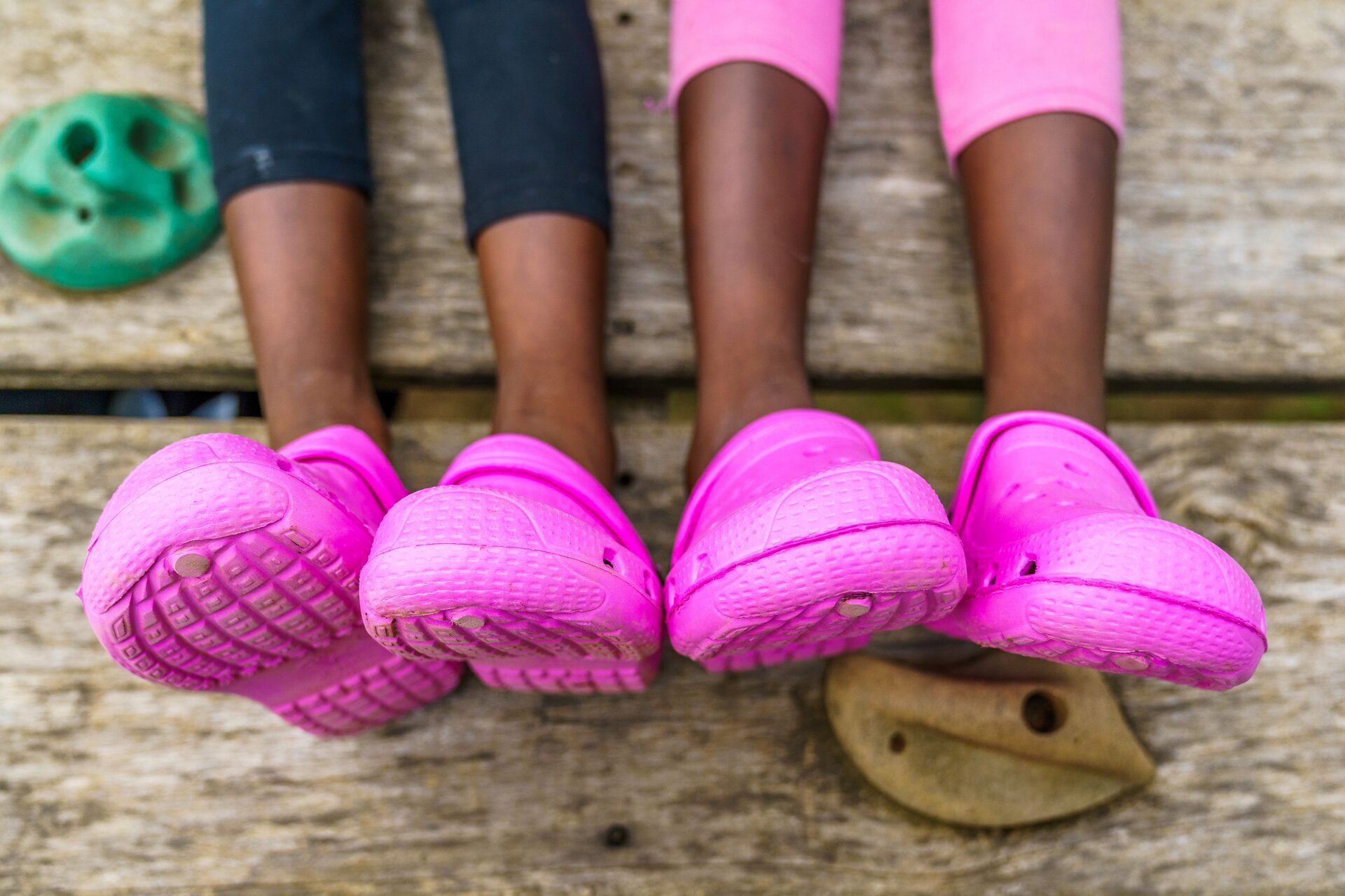 Pink crocs
